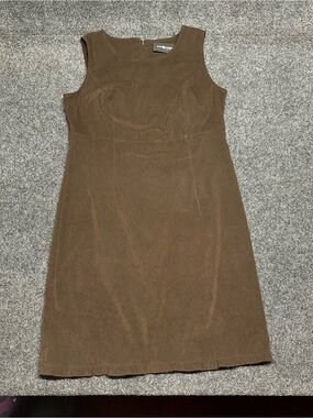 Vintage Sag Harbor Dress 14 Brown Fairy Whimsygoth Ruffle Hem Midi Sleeveless